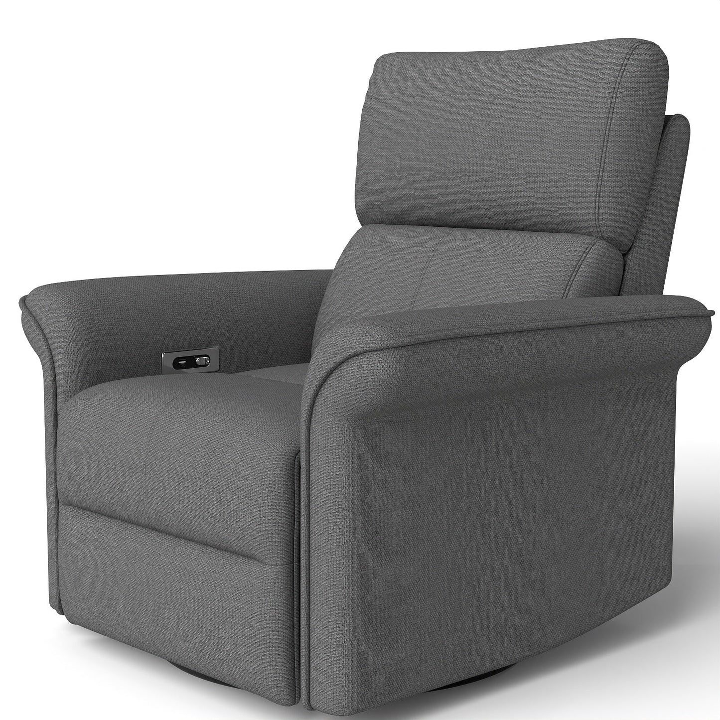 270° Power Swivel Rocker Recliner Chair for Adult,Rocking Glider Nursery Recliner for Small Spaces,Fabric Rocking Chair for Nursery,Single Sofa Recliner for Home Theater Living Room Bedroom(Dark Gray) - 1st Choice Furniture Direct