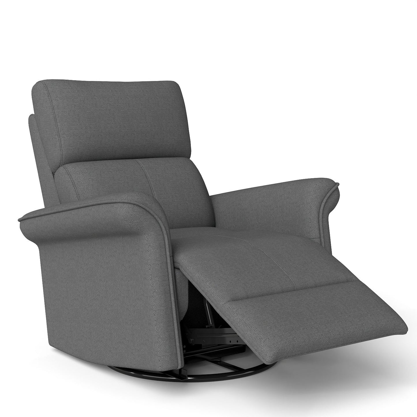 270° Power Swivel Rocker Recliner Chair for Adult,Rocking Glider Nursery Recliner for Small Spaces,Fabric Rocking Chair for Nursery,Single Sofa Recliner for Home Theater Living Room Bedroom(Dark Gray) - 1st Choice Furniture Direct