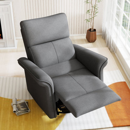 270° Power Swivel Rocker Recliner Chair for Adult,Rocking Glider Nursery Recliner for Small Spaces,Fabric Rocking Chair for Nursery,Single Sofa Recliner for Home Theater Living Room Bedroom(Dark Gray) - 1st Choice Furniture Direct