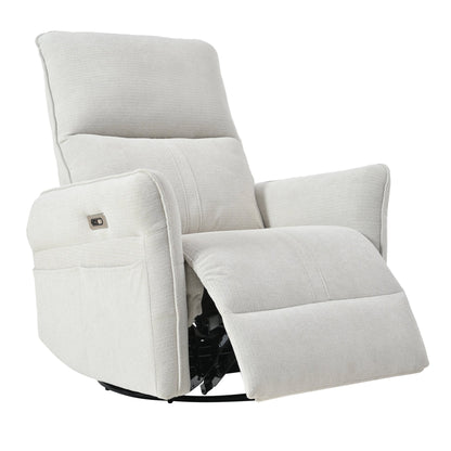270° Power Swivel Rocker Recliner Chair for Adults, Swivel Rocking Recliner Chair,Electric Small Recliners for Small Spaces, Single Sofa Recliner for Living Room, Bedroom,RV (Fabric Gray+270°Swivel) - 1st Choice Furniture Direct