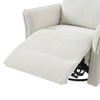 270° Power Swivel Rocker Recliner Chair for Adults, Swivel Rocking Recliner Chair,Electric Small Recliners for Small Spaces, Single Sofa Recliner for Living Room, Bedroom,RV (Fabric Gray+270°Swivel) - 1st Choice Furniture Direct