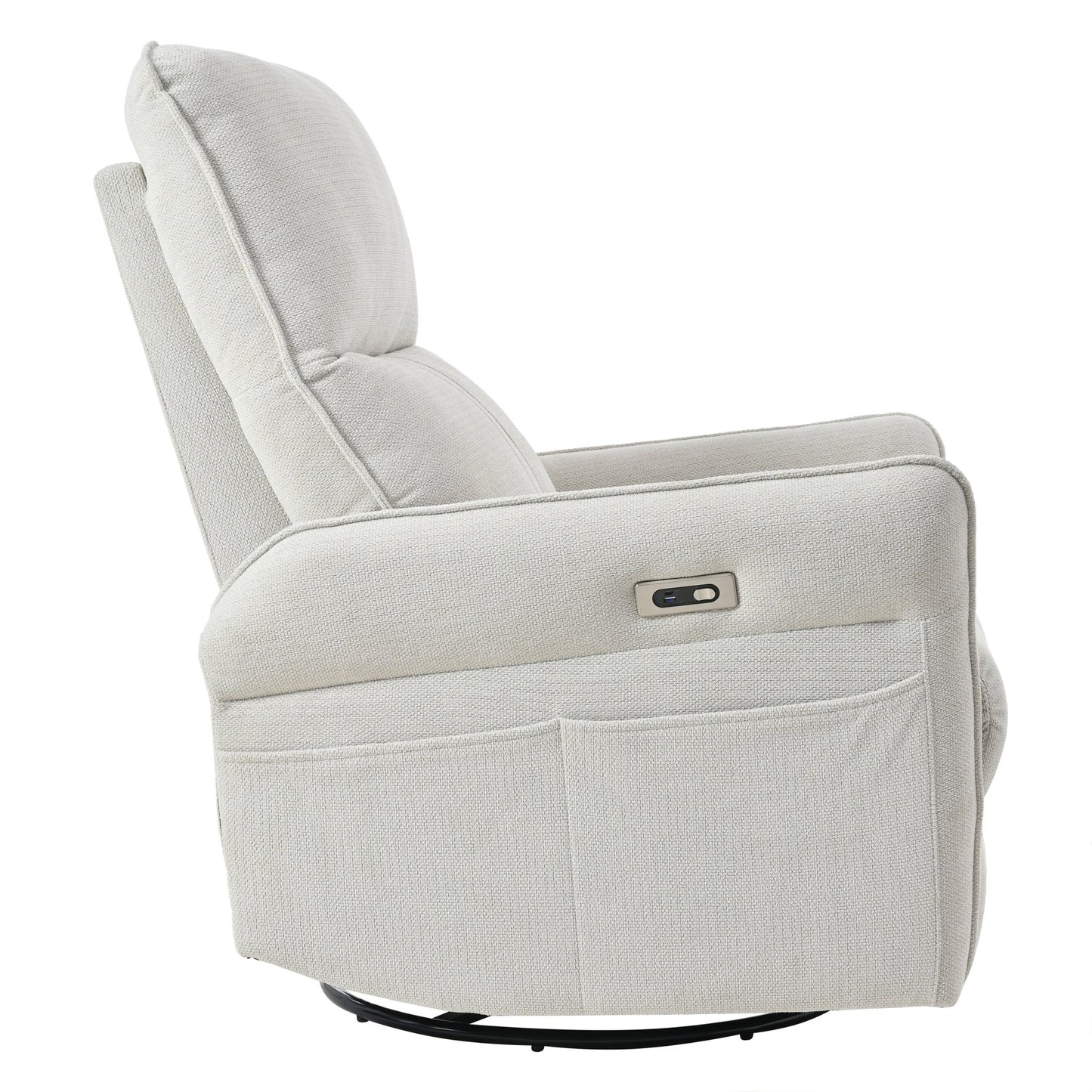 270° Power Swivel Rocker Recliner Chair for Adults, Swivel Rocking Recliner Chair,Electric Small Recliners for Small Spaces, Single Sofa Recliner for Living Room, Bedroom,RV (Fabric Gray+270°Swivel) - 1st Choice Furniture Direct