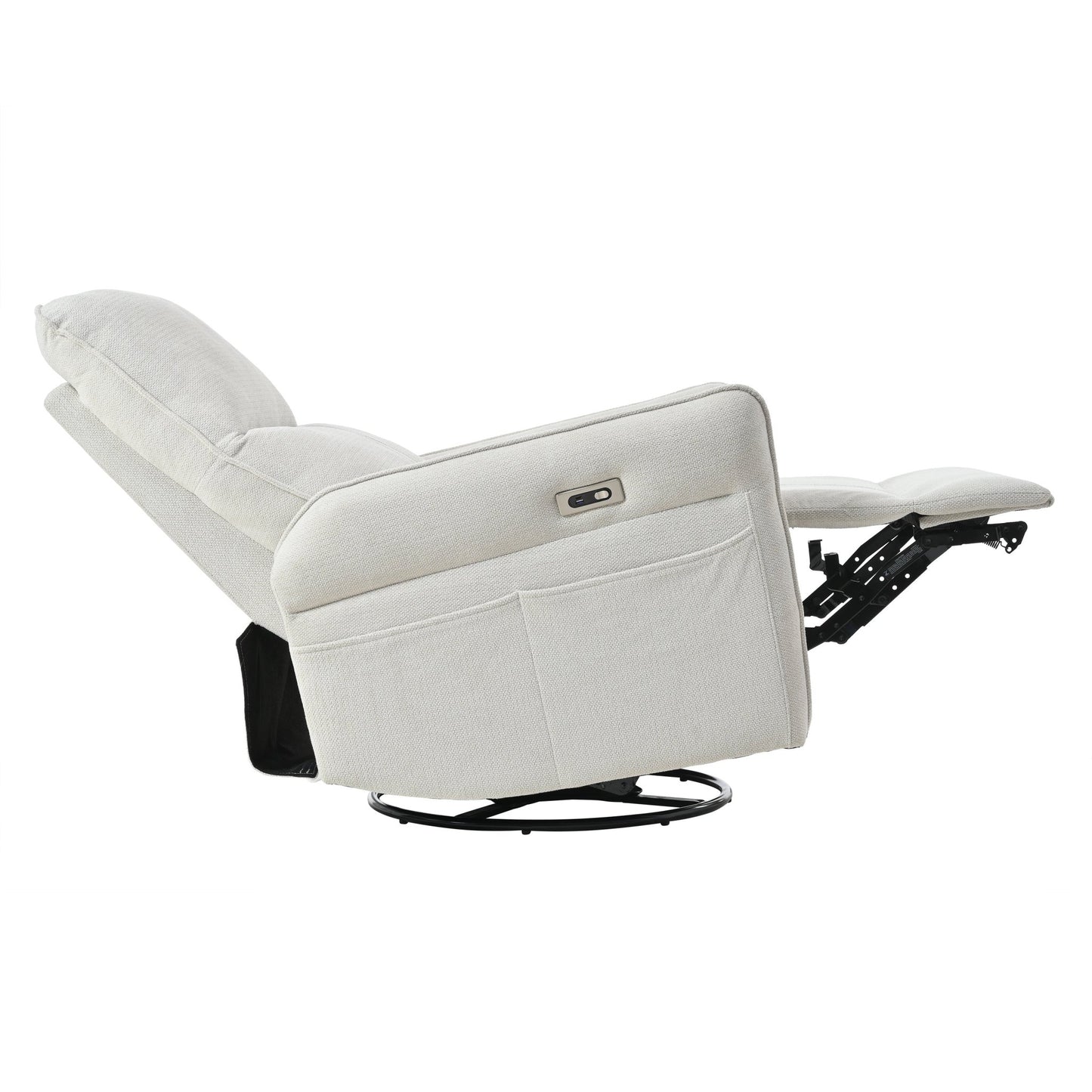 270° Power Swivel Rocker Recliner Chair for Adults, Swivel Rocking Recliner Chair,Electric Small Recliners for Small Spaces, Single Sofa Recliner for Living Room, Bedroom,RV (Fabric Gray+270°Swivel) - 1st Choice Furniture Direct