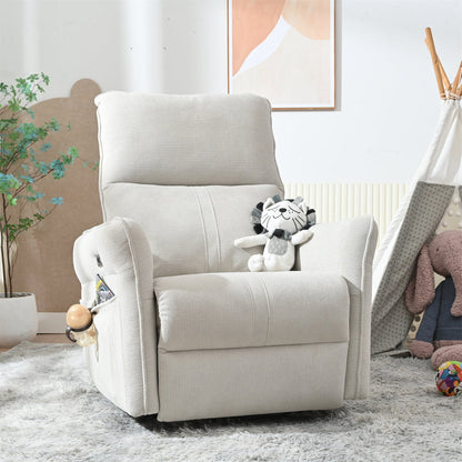 270° Power Swivel Rocker Recliner Chair for Adults, Swivel Rocking Recliner Chair,Electric Small Recliners for Small Spaces, Single Sofa Recliner for Living Room, Bedroom,RV (Fabric Gray+270°Swivel) - 1st Choice Furniture Direct