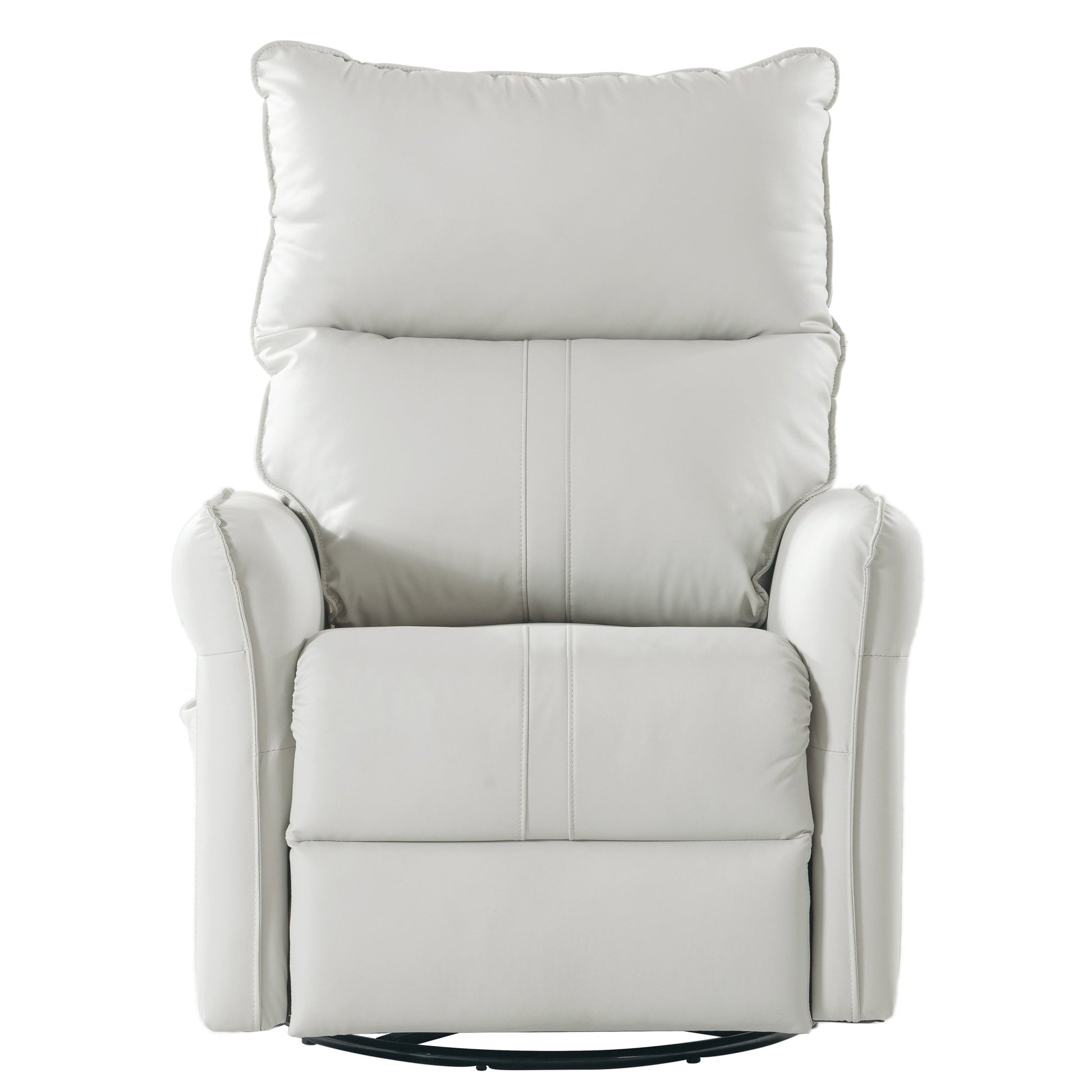 270° Power Swivel Rocker Recliner Chair, PU Leather Electric Glider Reclining Sofa with USB Ports, Power Swivel Glider, Rocking Chair,Nursery Recliners for Living Room Bedroom(Light Gray+270°Swivel) - 1st Choice Furniture Direct