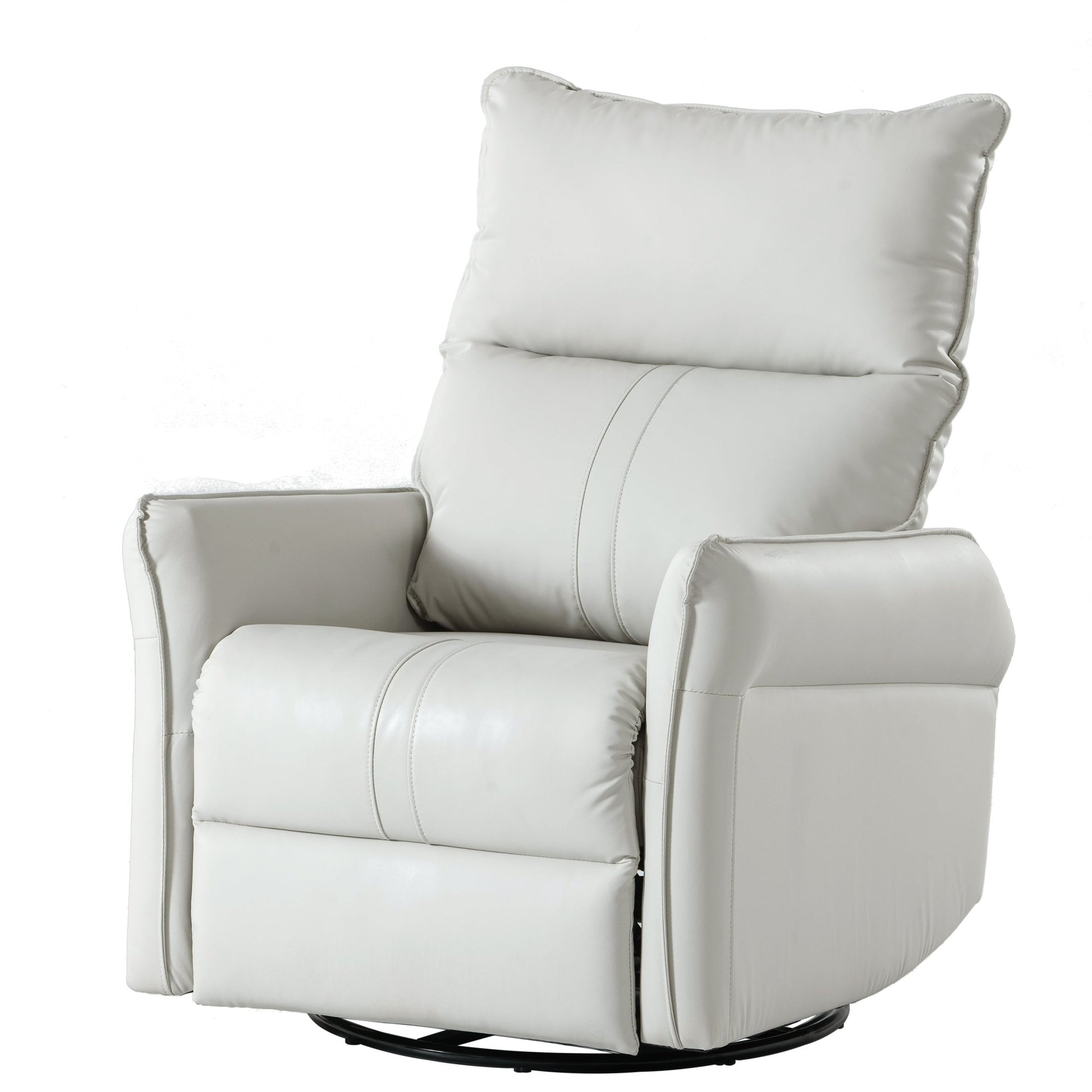 270° Power Swivel Rocker Recliner Chair, PU Leather Electric Glider Reclining Sofa with USB Ports, Power Swivel Glider, Rocking Chair,Nursery Recliners for Living Room Bedroom(Light Gray+270°Swivel) - 1st Choice Furniture Direct