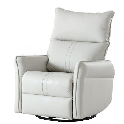 270° Power Swivel Rocker Recliner Chair, PU Leather Electric Glider Reclining Sofa with USB Ports, Power Swivel Glider, Rocking Chair,Nursery Recliners for Living Room Bedroom(Light Gray+270°Swivel) - 1st Choice Furniture Direct