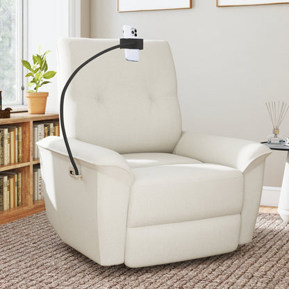 270° Power Swivel Rocker Recliner Chair w/ Phone Holder, Electric Glider Reclining Sofa with USB Ports, Power Swivel Glider, Rocking Chair Nursery Recliners for Living Room Bedroom(Beige - gray) - 1st Choice Furniture Direct
