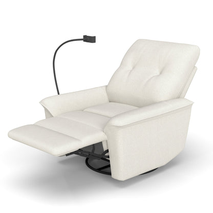 270° Power Swivel Rocker Recliner Chair w/ Phone Holder, Electric Glider Reclining Sofa with USB Ports, Power Swivel Glider, Rocking Chair Nursery Recliners for Living Room Bedroom(Beige - gray) - 1st Choice Furniture Direct