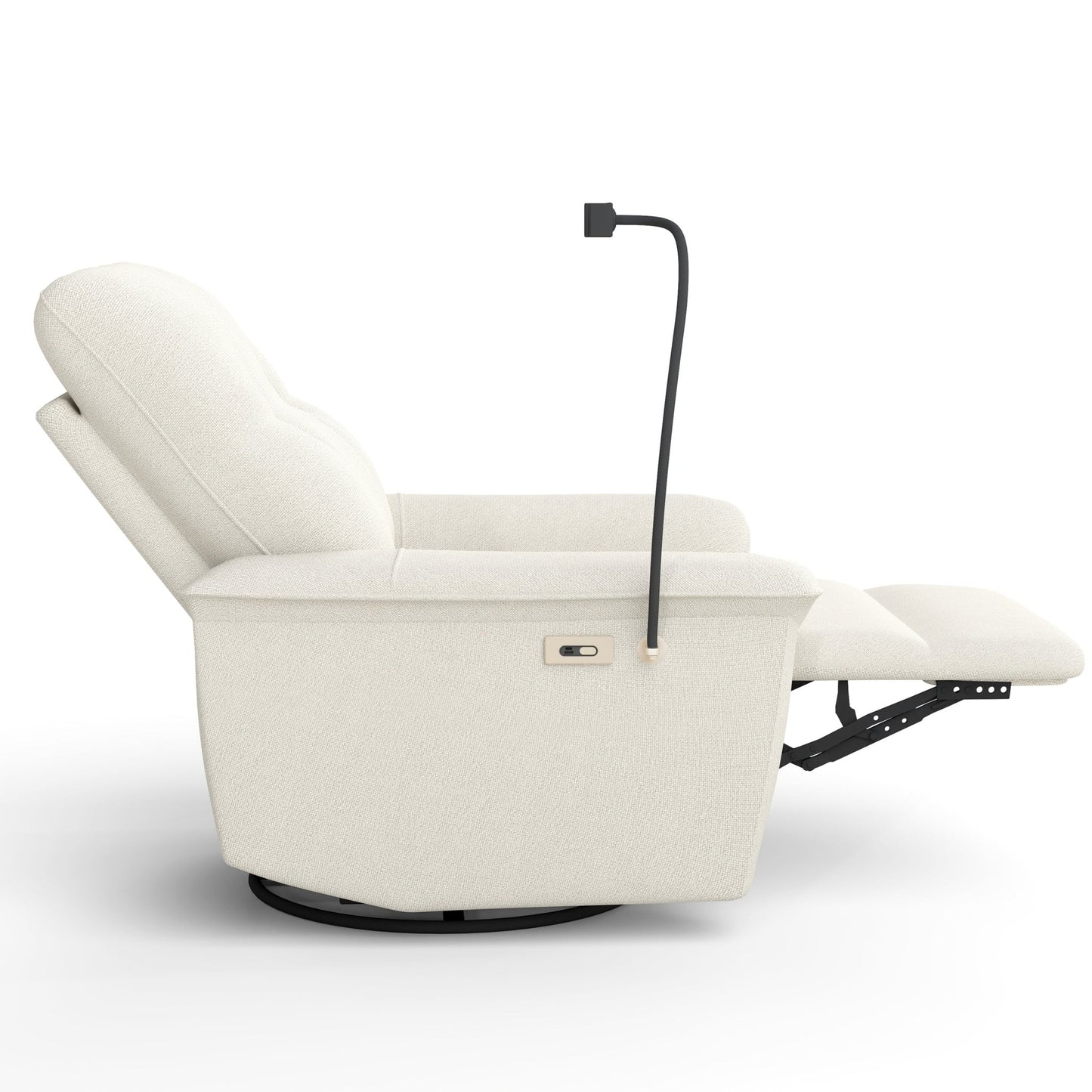 270° Power Swivel Rocker Recliner Chair w/ Phone Holder, Electric Glider Reclining Sofa with USB Ports, Power Swivel Glider, Rocking Chair Nursery Recliners for Living Room Bedroom(Beige - gray) - 1st Choice Furniture Direct