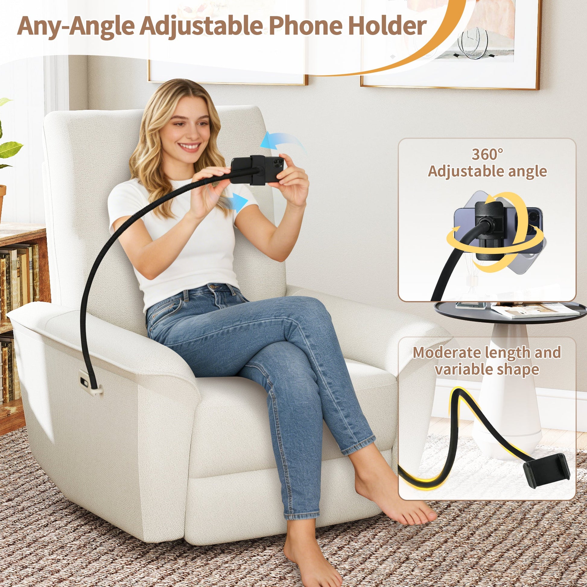 270° Power Swivel Rocker Recliner Chair w/ Phone Holder, Electric Glider Reclining Sofa with USB Ports, Power Swivel Glider, Rocking Chair Nursery Recliners for Living Room Bedroom(Beige - gray) - 1st Choice Furniture Direct