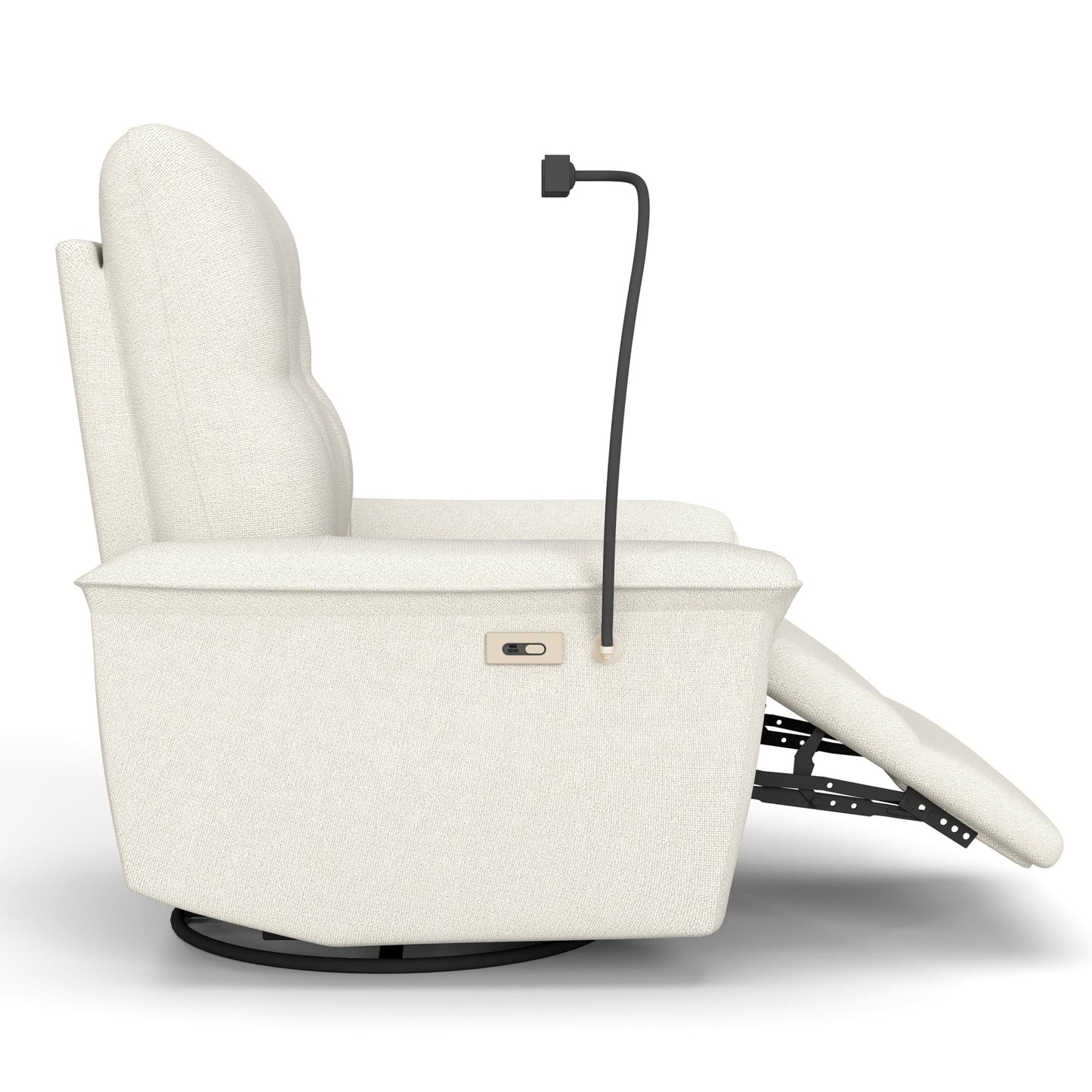 270° Power Swivel Rocker Recliner Chair w/ Phone Holder, Electric Glider Reclining Sofa with USB Ports, Power Swivel Glider, Rocking Chair Nursery Recliners for Living Room Bedroom(Beige - gray) - 1st Choice Furniture Direct