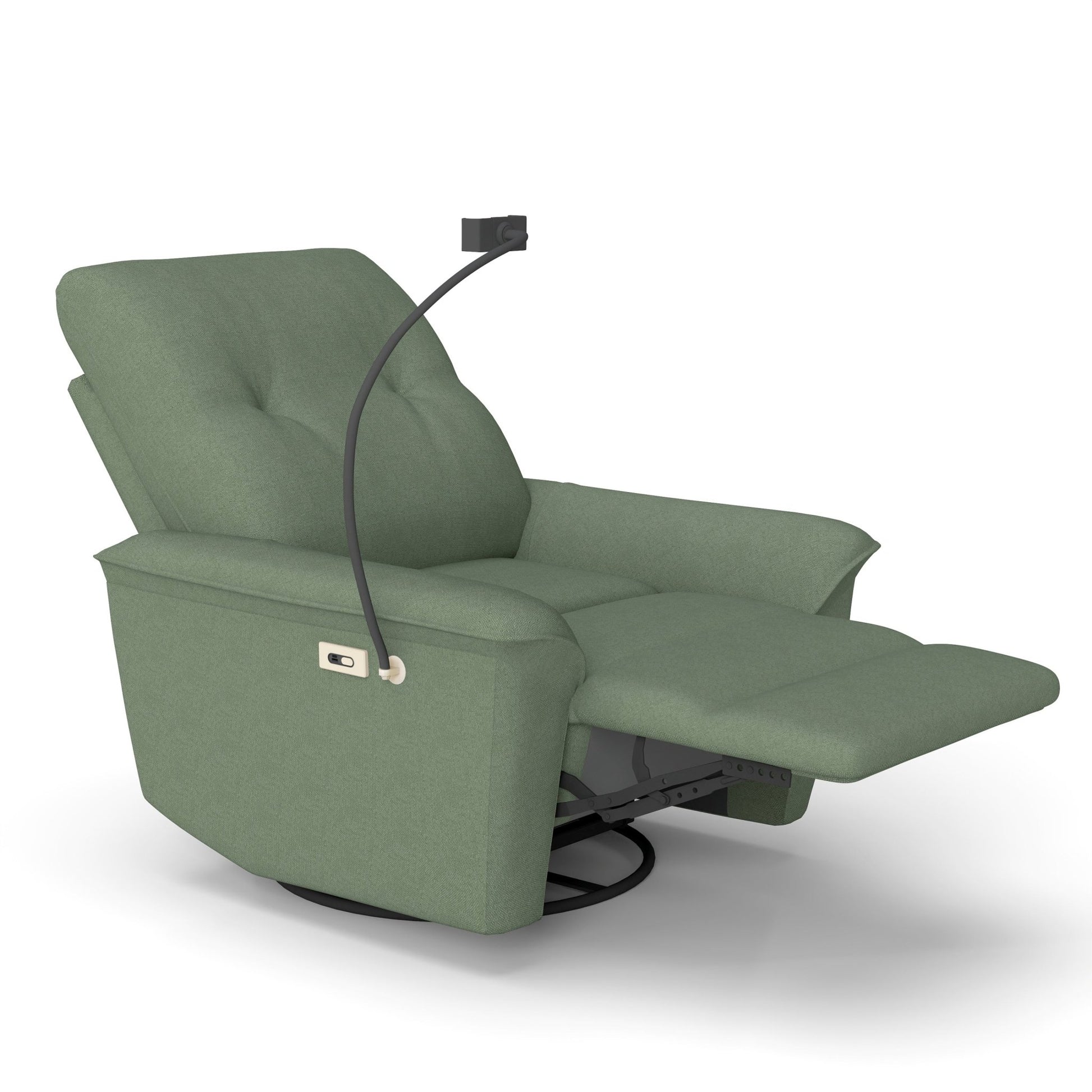 270° Power Swivel Rocker Recliner Chair w/ Phone Holder, Electric Glider Reclining Sofa with USB Ports, Power Swivel Glider, Rocking Chair Nursery Recliners for Living Room Bedroom(Dark Green) - 1st Choice Furniture Direct