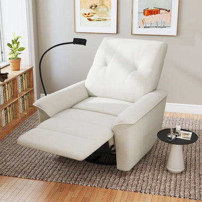 270° Power Swivel Rocker Recliner Chair w/ Phone Holder, Electric Glider Reclining Sofa with USB Ports, Power Swivel Glider, Rocking Chair Nursery Recliners for Living Room Bedroom(Beige - gray) - 1st Choice Furniture Direct