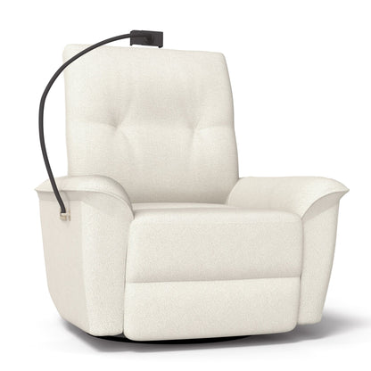 270° Power Swivel Rocker Recliner Chair w/ Phone Holder, Electric Glider Reclining Sofa with USB Ports, Power Swivel Glider, Rocking Chair Nursery Recliners for Living Room Bedroom(Beige - gray) - 1st Choice Furniture Direct