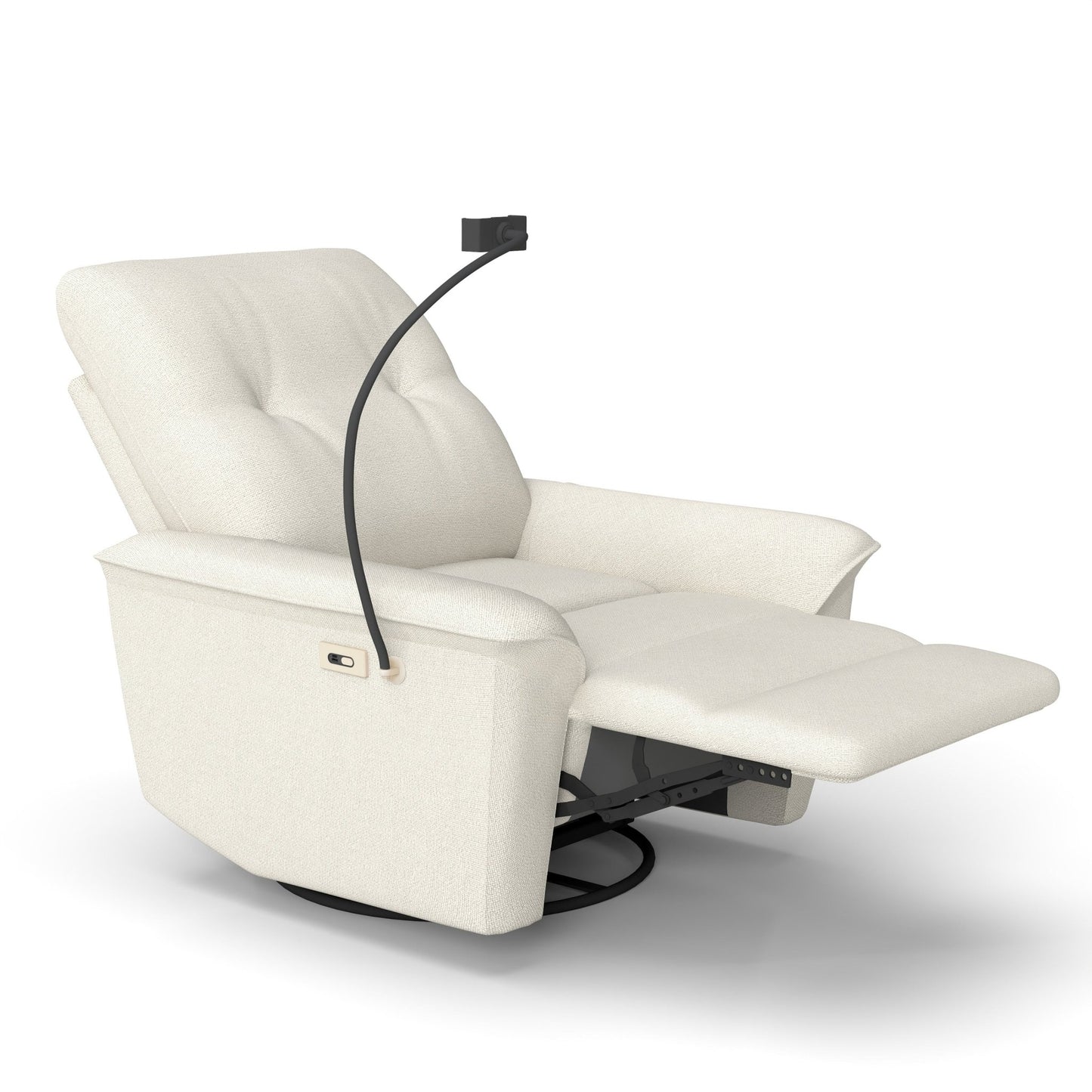 270° Power Swivel Rocker Recliner Chair w/ Phone Holder, Electric Glider Reclining Sofa with USB Ports, Power Swivel Glider, Rocking Chair Nursery Recliners for Living Room Bedroom(Beige - gray) - 1st Choice Furniture Direct