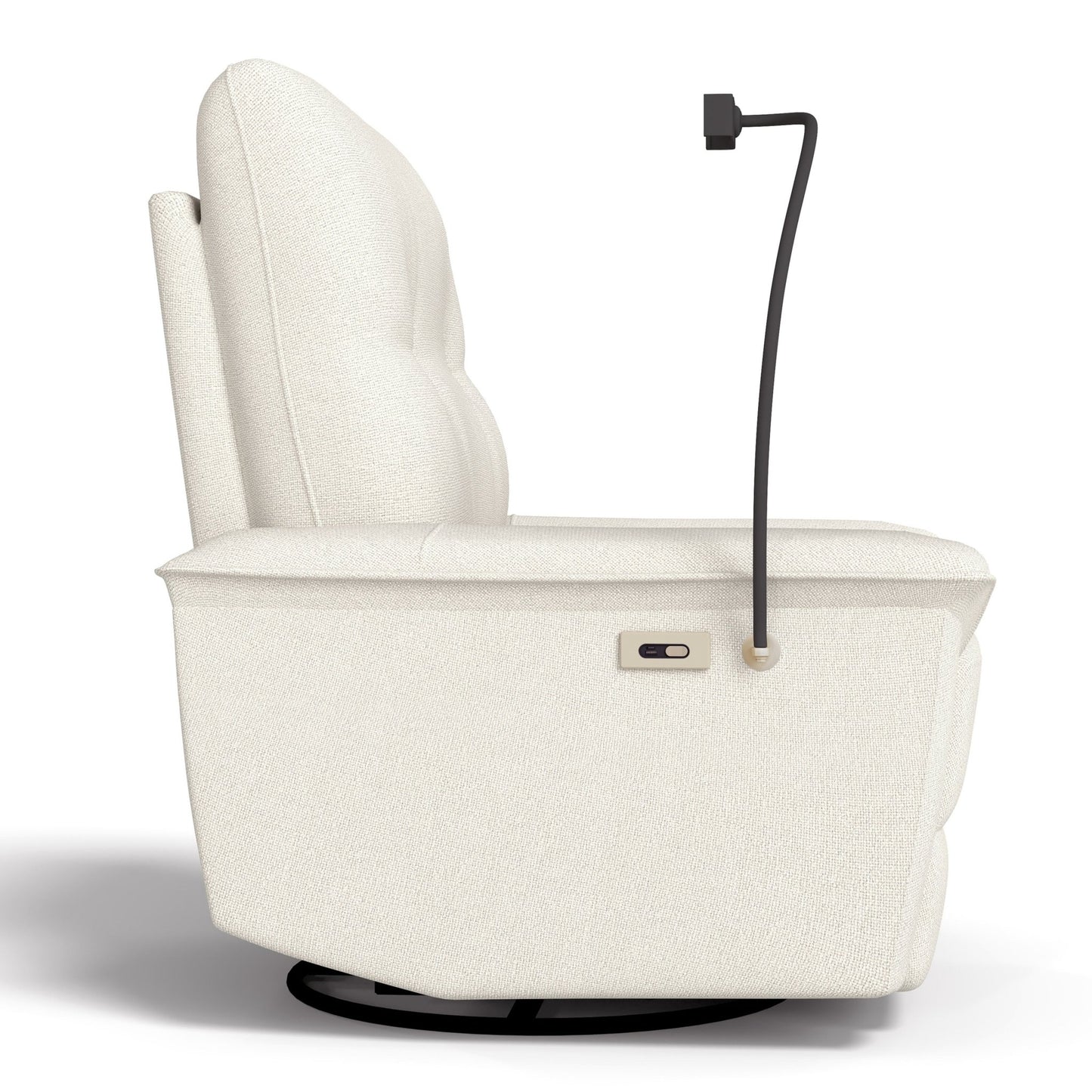 270° Power Swivel Rocker Recliner Chair w/ Phone Holder, Electric Glider Reclining Sofa with USB Ports, Power Swivel Glider, Rocking Chair Nursery Recliners for Living Room Bedroom(Beige - gray) - 1st Choice Furniture Direct