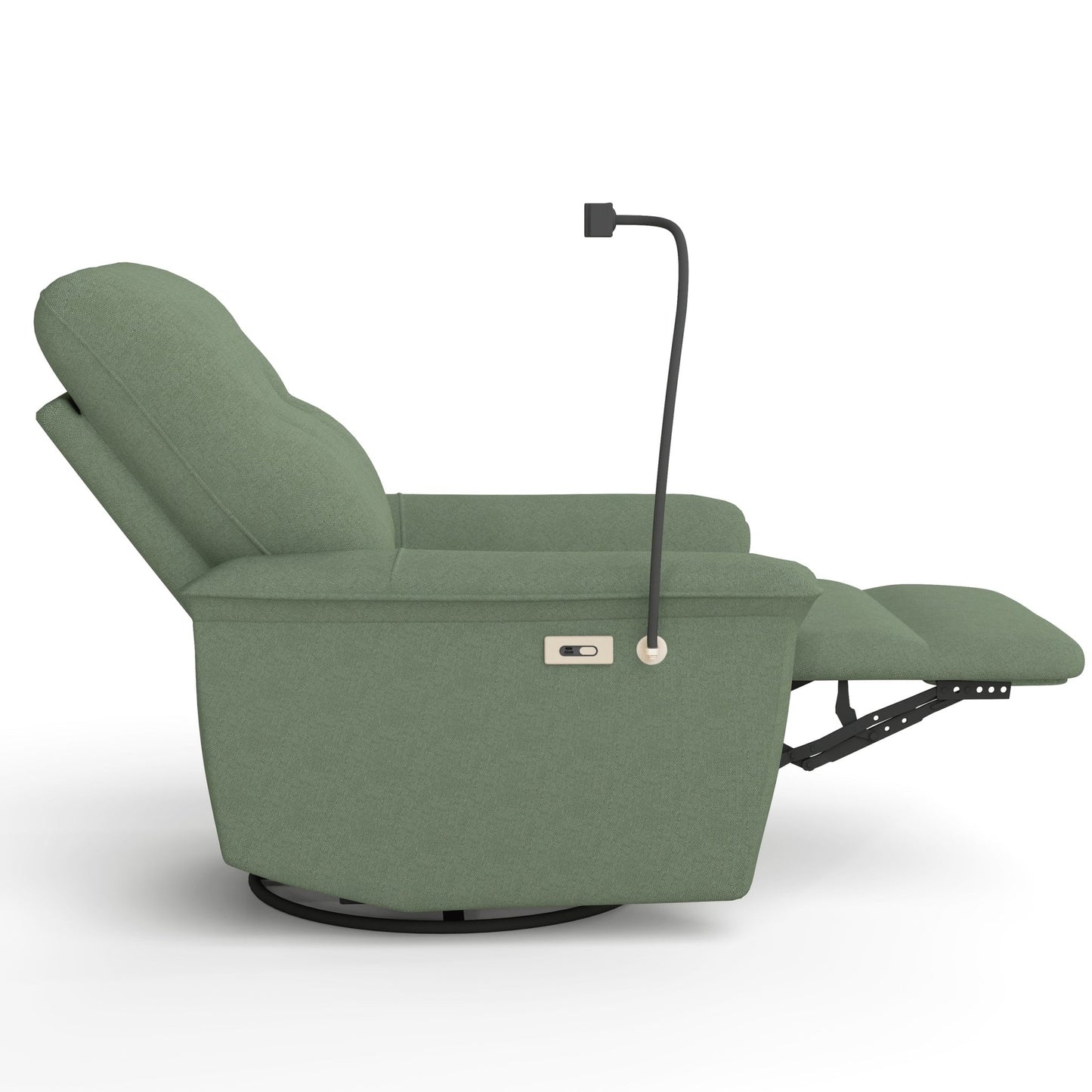 270° Power Swivel Rocker Recliner Chair w/ Phone Holder, Electric Glider Reclining Sofa with USB Ports, Power Swivel Glider, Rocking Chair Nursery Recliners for Living Room Bedroom(Dark Green) - 1st Choice Furniture Direct