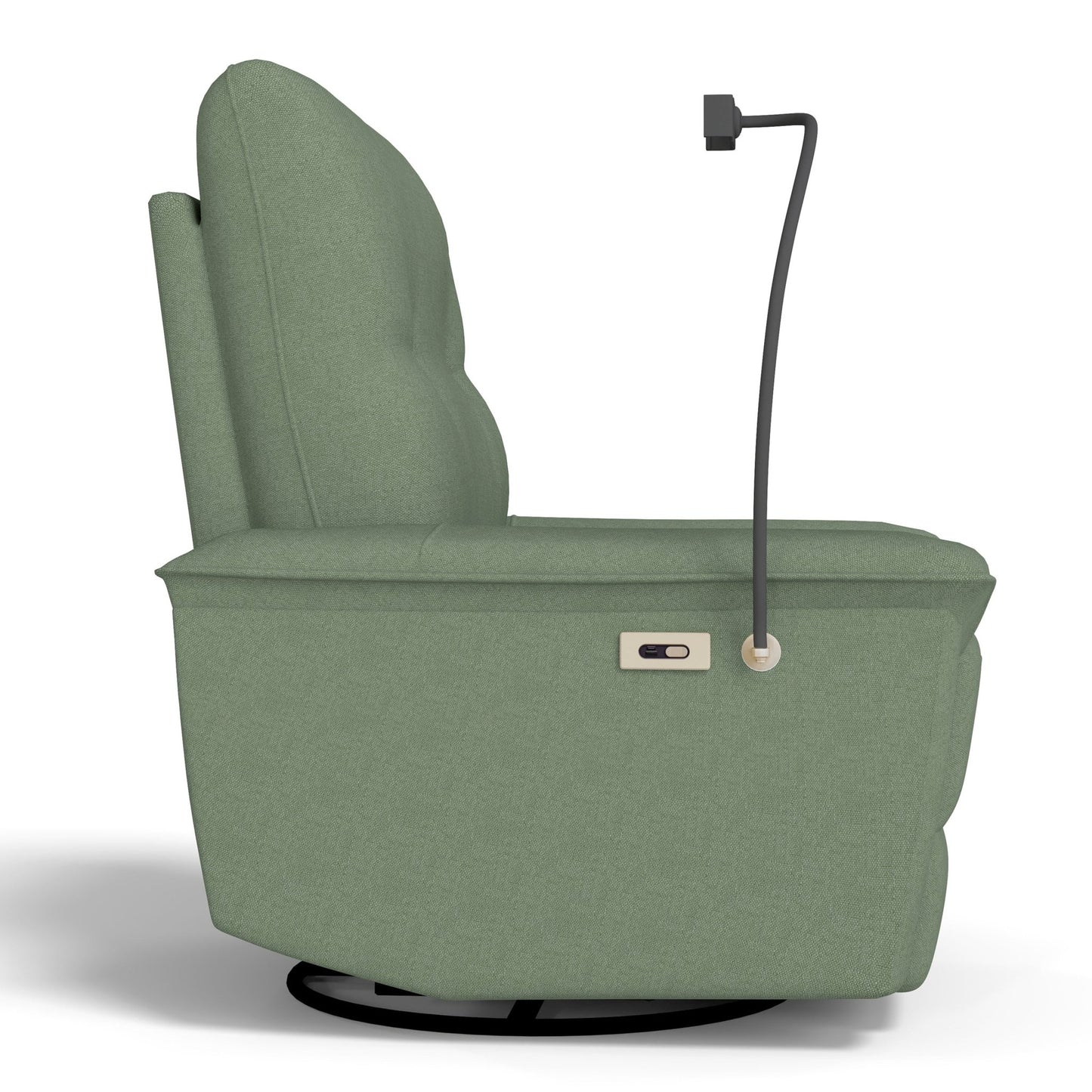 270° Power Swivel Rocker Recliner Chair w/ Phone Holder, Electric Glider Reclining Sofa with USB Ports, Power Swivel Glider, Rocking Chair Nursery Recliners for Living Room Bedroom(Dark Green) - 1st Choice Furniture Direct