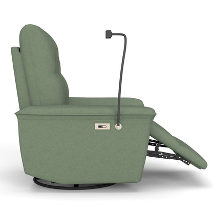 270° Power Swivel Rocker Recliner Chair w/ Phone Holder, Electric Glider Reclining Sofa with USB Ports, Power Swivel Glider, Rocking Chair Nursery Recliners for Living Room Bedroom(Dark Green) - 1st Choice Furniture Direct