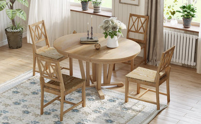 1st Choice 5-Piece Dining Table Set with 4 Cross Back Dining Chairs