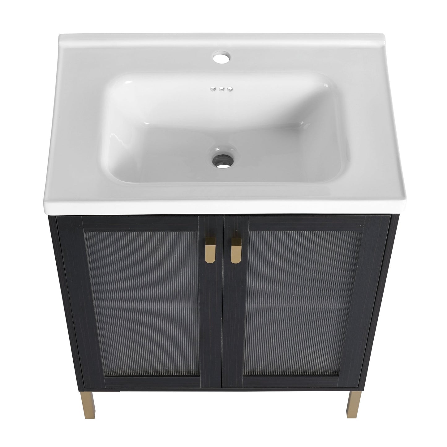 28 Inch Freestanding Bathroom Vanity Plywood With Ceramic Sink, Soft Closing Door (KD - Package) - 1st Choice Furniture Direct