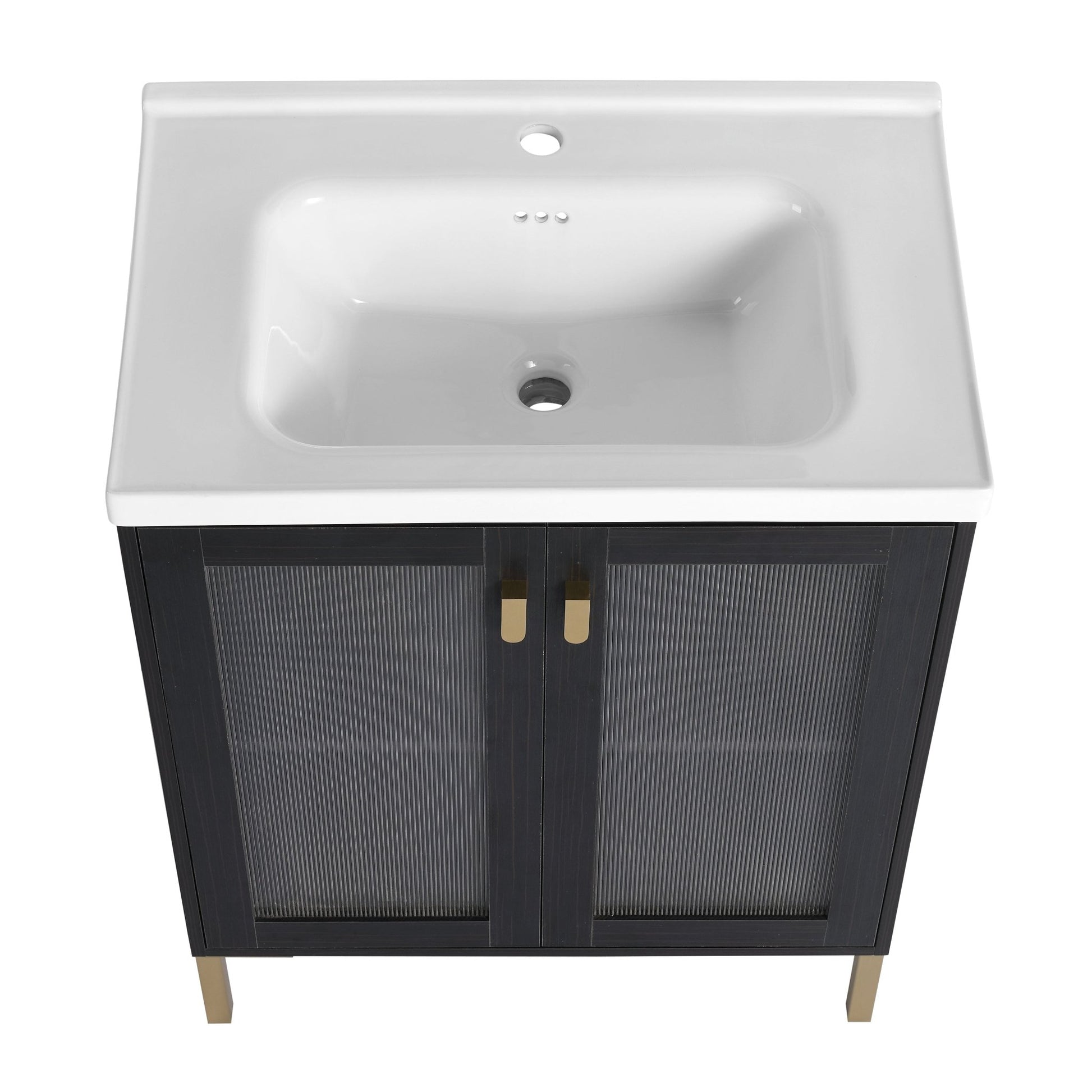 28 Inch Freestanding Bathroom Vanity Plywood With Ceramic Sink, Soft Closing Door (KD - Package) - 1st Choice Furniture Direct