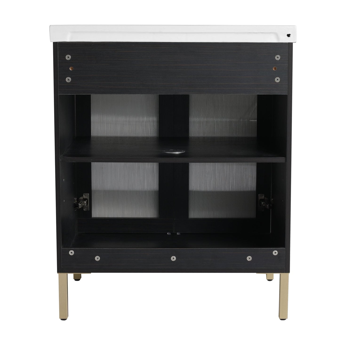 28 Inch Freestanding Bathroom Vanity Plywood With Ceramic Sink, Soft Closing Door (KD - Package) - 1st Choice Furniture Direct