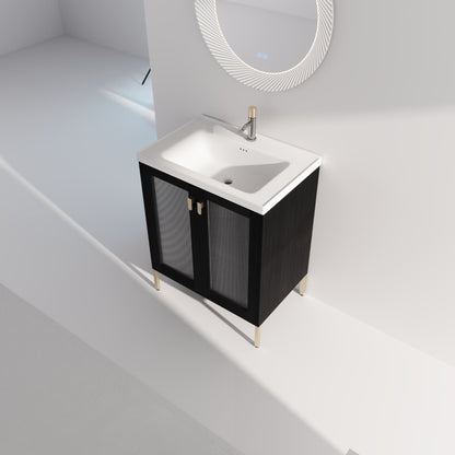28 Inch Freestanding Bathroom Vanity Plywood With Ceramic Sink, Soft Closing Door (KD - Package) - 1st Choice Furniture Direct