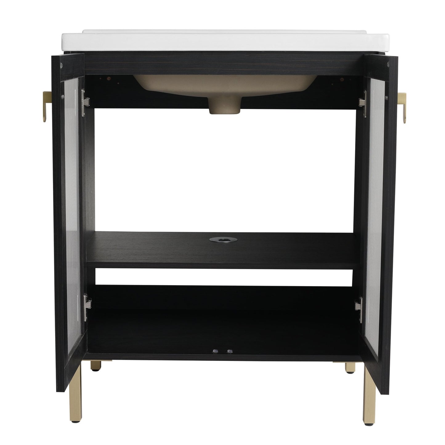 28 Inch Freestanding Bathroom Vanity Plywood With Ceramic Sink, Soft Closing Door (KD - Package) - 1st Choice Furniture Direct