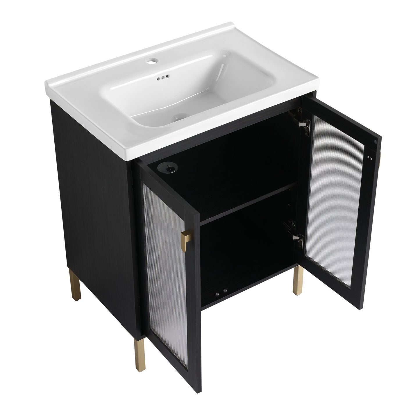 28 Inch Freestanding Bathroom Vanity Plywood With Ceramic Sink, Soft Closing Door (KD - Package) - 1st Choice Furniture Direct