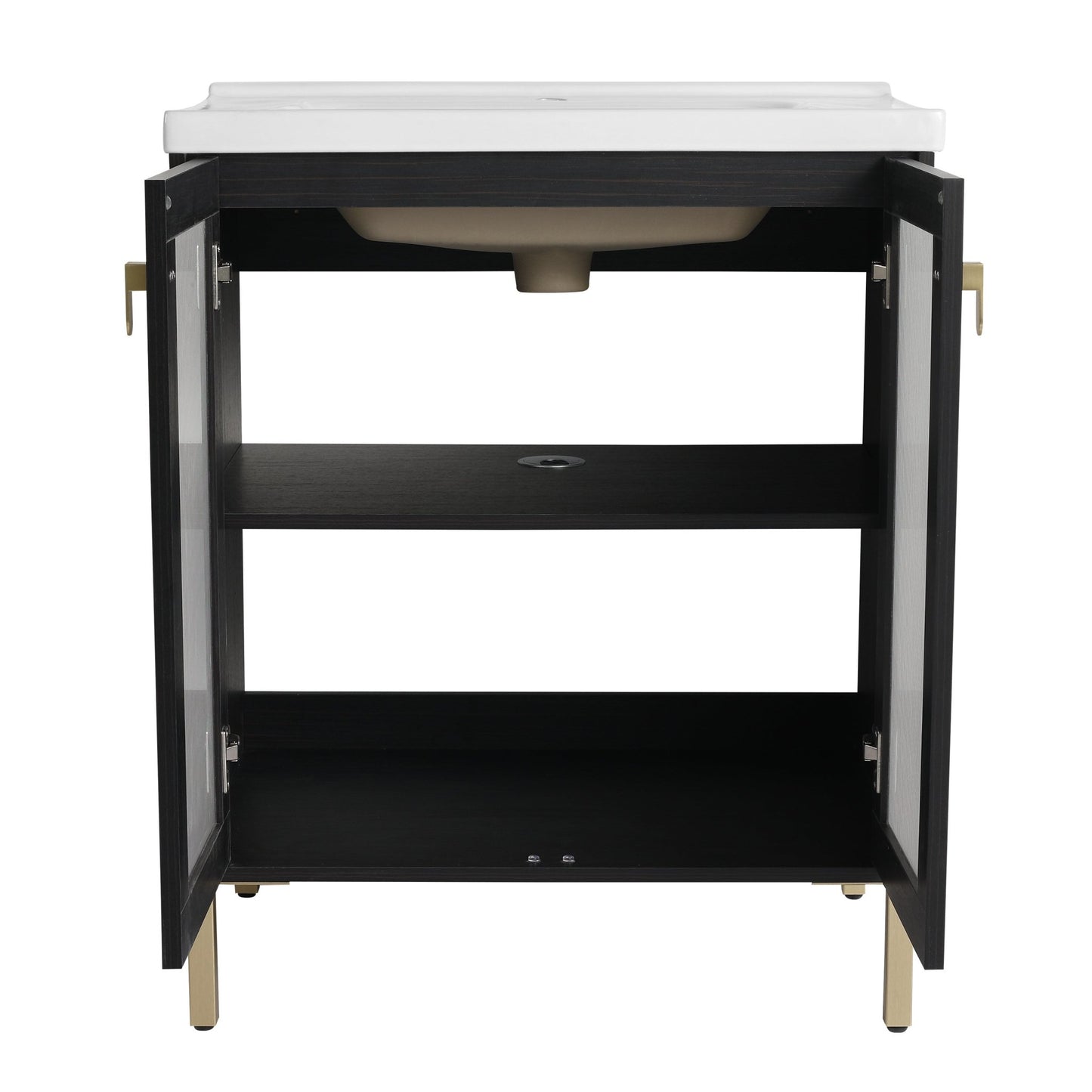 28 Inch Freestanding Bathroom Vanity Plywood With Ceramic Sink, Soft Closing Door (KD - Package) - 1st Choice Furniture Direct