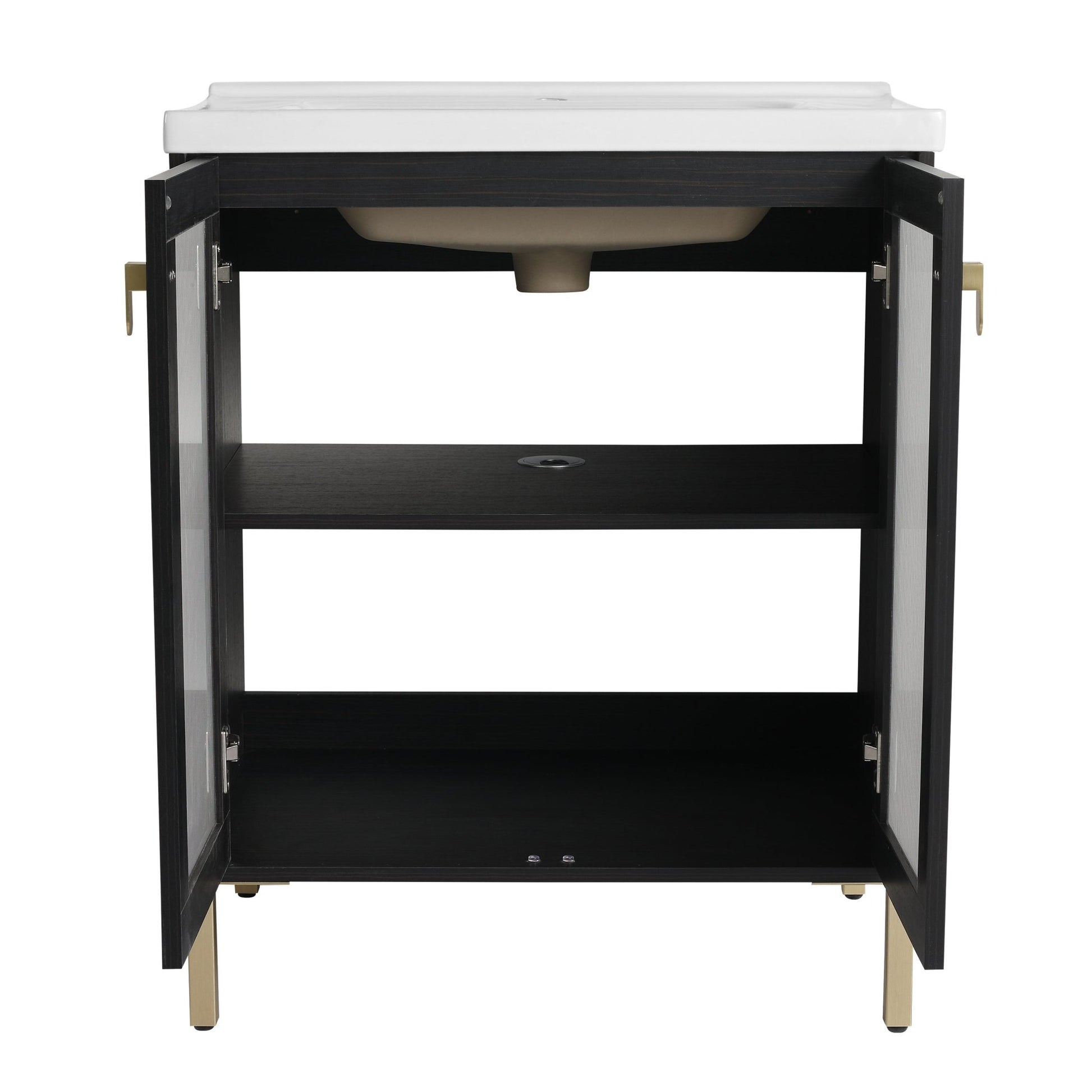 28 Inch Freestanding Bathroom Vanity Plywood With Ceramic Sink, Soft Closing Door (KD - Package) - 1st Choice Furniture Direct