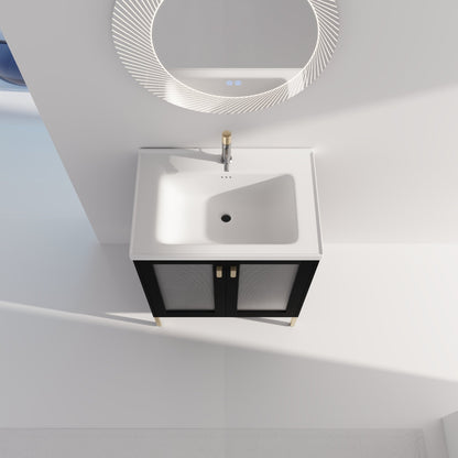 28 Inch Freestanding Bathroom Vanity Plywood With Ceramic Sink, Soft Closing Door (KD - Package) - 1st Choice Furniture Direct