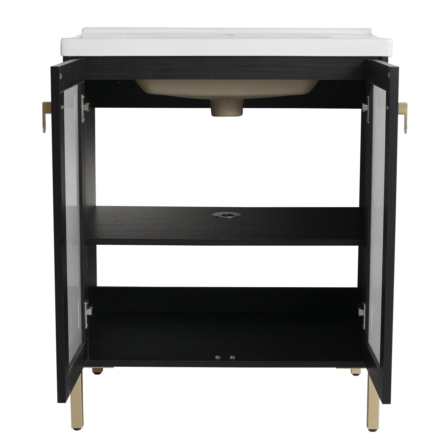 28 Inch Freestanding Bathroom Vanity Plywood With Ceramic Sink, Soft Closing Door (KD - Package) - 1st Choice Furniture Direct