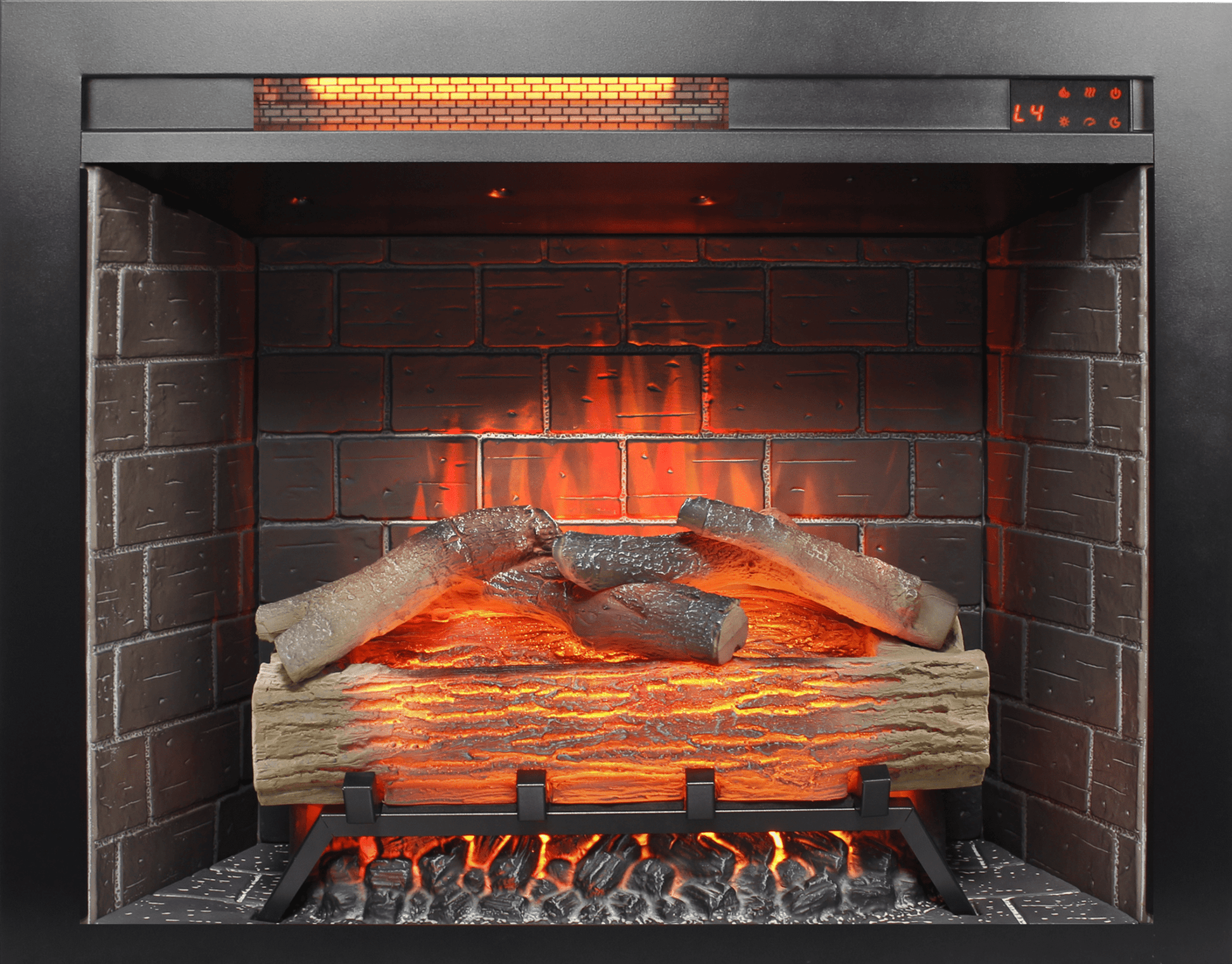 28 inch Infrared Electric Fireplace Insert, Touch Panel Home Decor Heater, Smokeless Firebox With fixed Trim Kit.With Crackling Sound - 1st Choice Furniture Direct