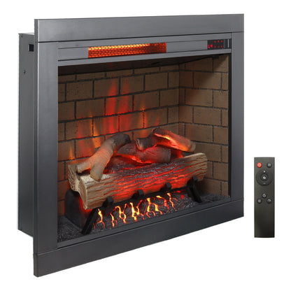 28 inch Infrared Electric Fireplace with Removable Trim kit Insert, Touch Panel Home Decor Heater, Smokeless Firebox With Fire Crackling Sound - 1st Choice Furniture Direct