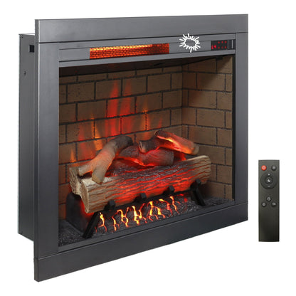 28 inch Infrared Electric Fireplace with Removable Trim kit Insert, Touch Panel Home Decor Heater, Smokeless Firebox With Fire Crackling Sound - 1st Choice Furniture Direct