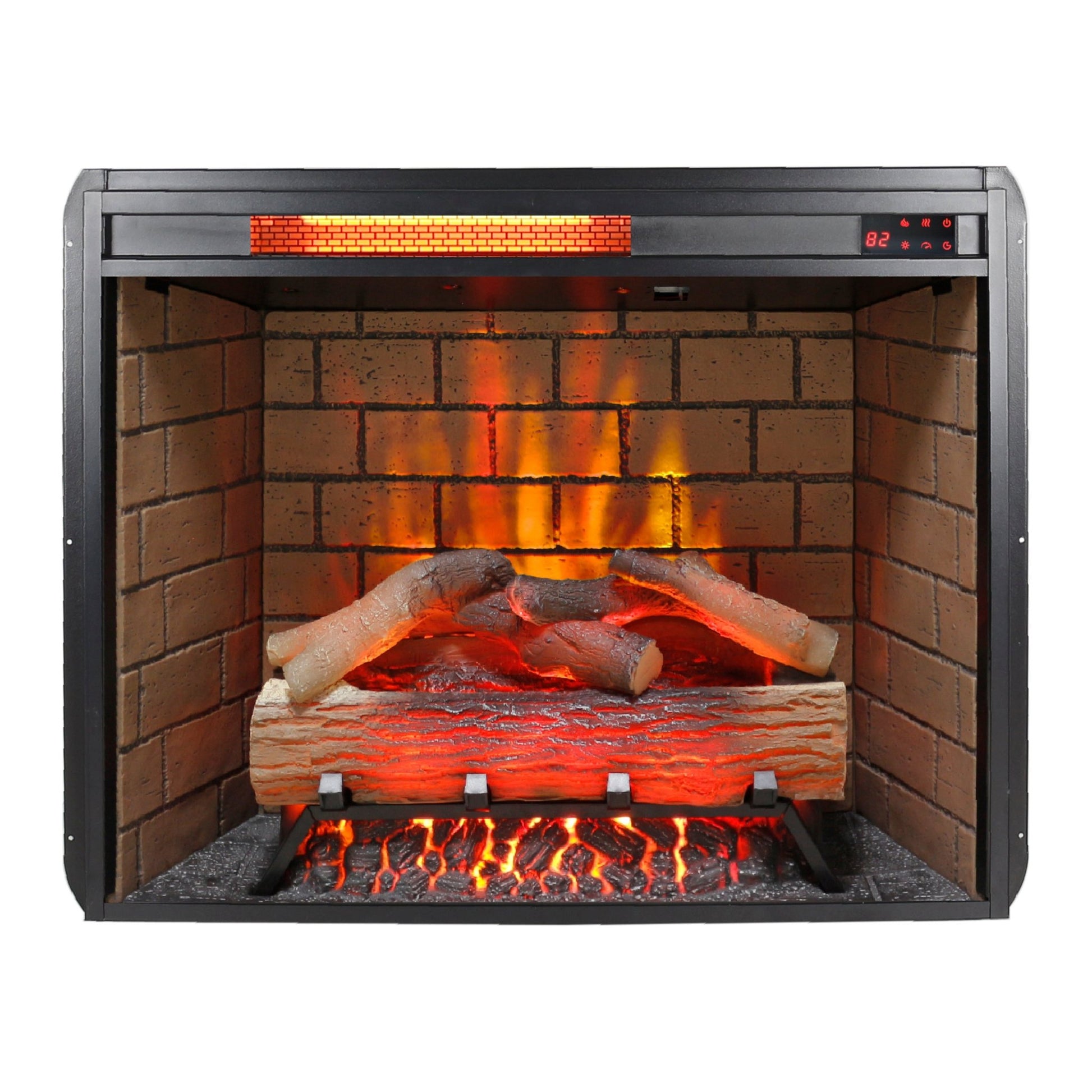 28 inch Infrared Electric Fireplace with Removable Trim kit Insert, Touch Panel Home Decor Heater, Smokeless Firebox With Fire Crackling Sound - 1st Choice Furniture Direct