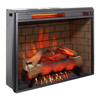28 inch Infrared Electric Fireplace with Removable Trim kit Insert, Touch Panel Home Decor Heater, Smokeless Firebox With Fire Crackling Sound - 1st Choice Furniture Direct
