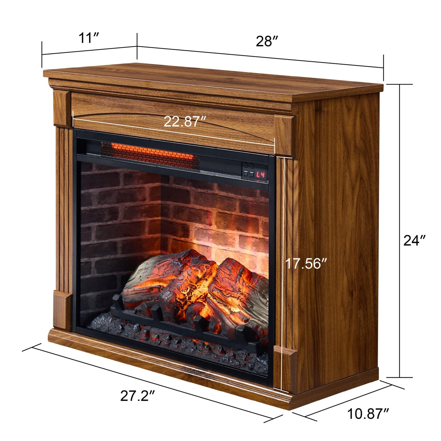 28 inch TV media entertainment center With electric fireplace - 1st Choice Furniture Direct