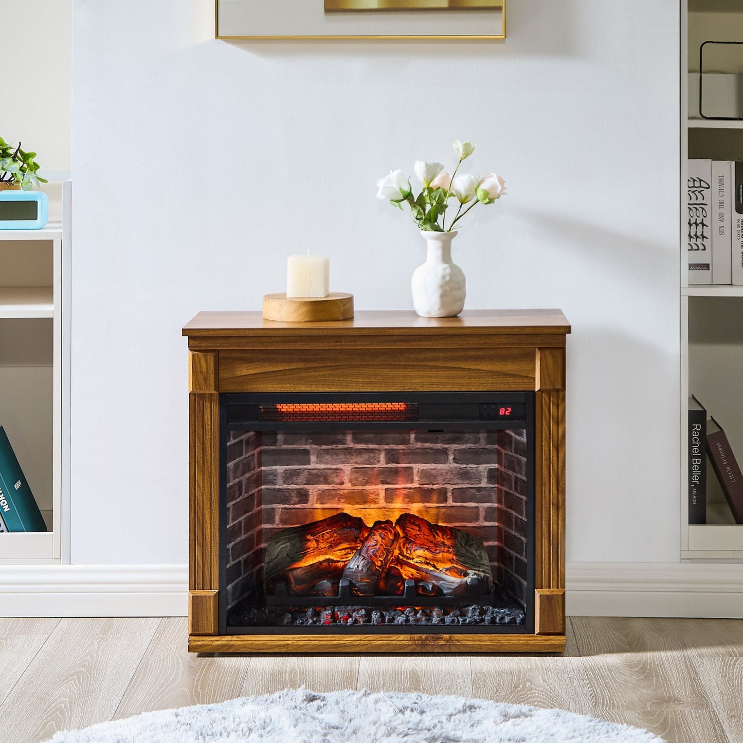 28 inch TV media entertainment center With electric fireplace - 1st Choice Furniture Direct