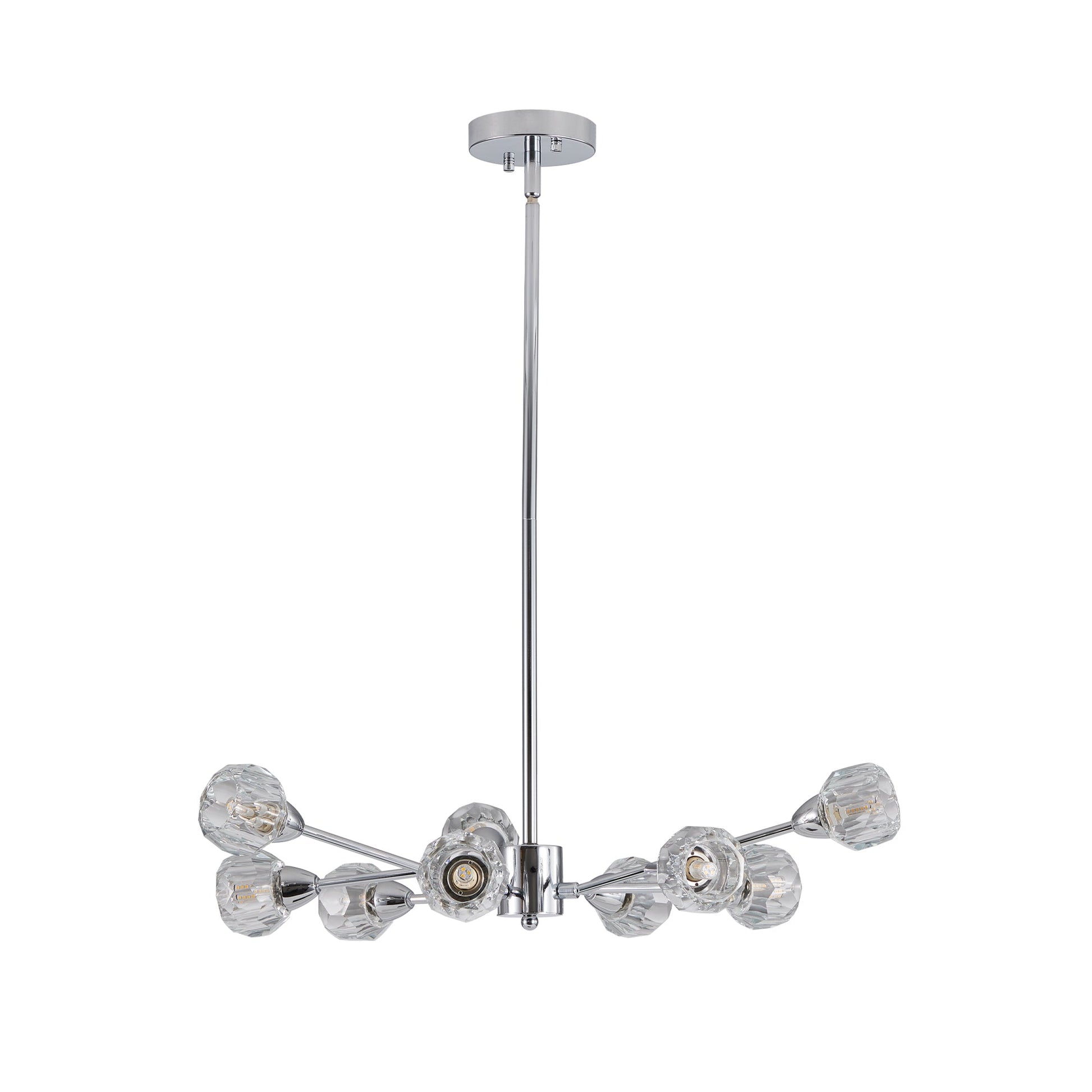 28' Modern Crystal Chandeliers, 9 Lights Chrome Chandelier for Living Room Bedroom, Dining Room Chandelier Over Table, Kitchen Light Fixtures (Bulbs Not Included) - 1st Choice Furniture Direct