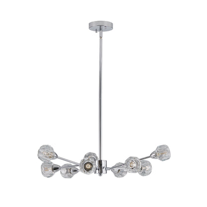 28' Modern Crystal Chandeliers, 9 Lights Chrome Chandelier for Living Room Bedroom, Dining Room Chandelier Over Table, Kitchen Light Fixtures (Bulbs Not Included) - 1st Choice Furniture Direct