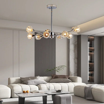 28' Modern Crystal Chandeliers, 9 Lights Chrome Chandelier for Living Room Bedroom, Dining Room Chandelier Over Table, Kitchen Light Fixtures (Bulbs Not Included) - 1st Choice Furniture Direct
