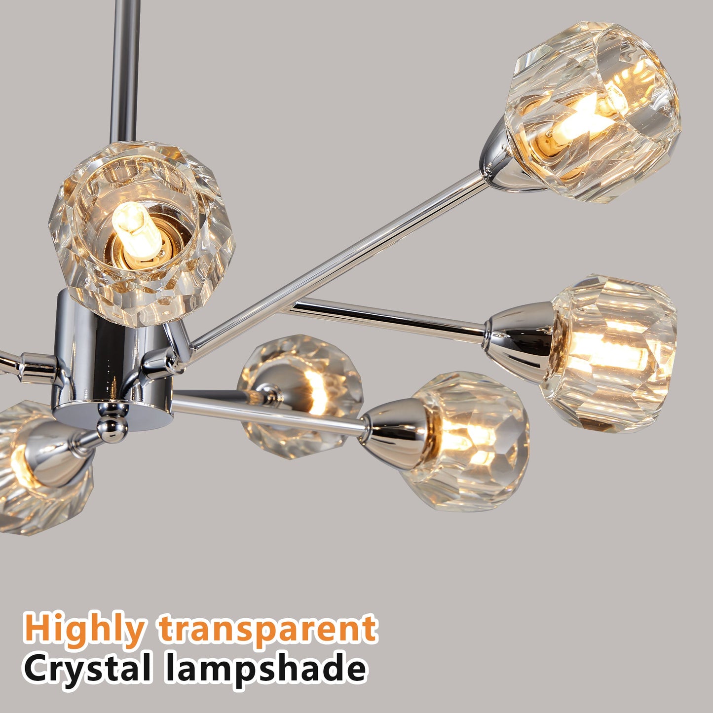 28' Modern Crystal Chandeliers, 9 Lights Chrome Chandelier for Living Room Bedroom, Dining Room Chandelier Over Table, Kitchen Light Fixtures (Bulbs Not Included) - 1st Choice Furniture Direct