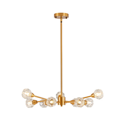 28' Modern Crystal Chandeliers, 9 Lights Golden Chandelier for Living Room Bedroom, Dining Room Chandelier Over Table, Kitchen Light Fixtures (Bulbs Not Included) - 1st Choice Furniture Direct