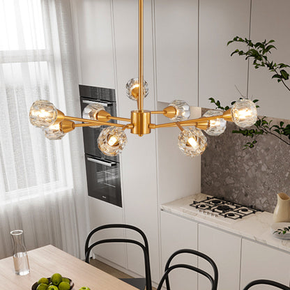 28' Modern Crystal Chandeliers, 9 Lights Golden Chandelier for Living Room Bedroom, Dining Room Chandelier Over Table, Kitchen Light Fixtures (Bulbs Not Included) - 1st Choice Furniture Direct