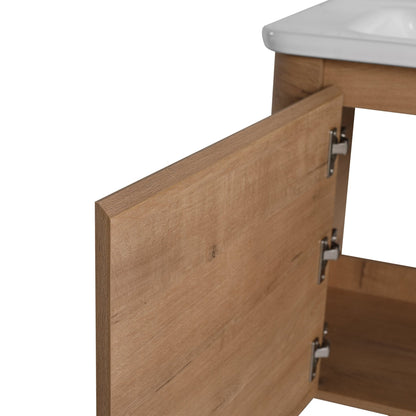 28'' Wall - Mounted Bathroom Vanity with White Ceramic Sink & 1 - Soft - Close Door, KD - Packing, Plywood - 1st Choice Furniture Direct