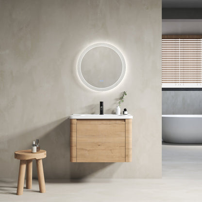 28'' Wall - Mounted Bathroom Vanity with White Ceramic Sink & 1 - Soft - Close Door, KD - Packing, Plywood - 1st Choice Furniture Direct